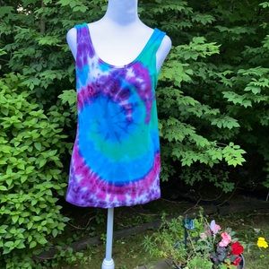 Hand crafted tie dyed ladies tank top